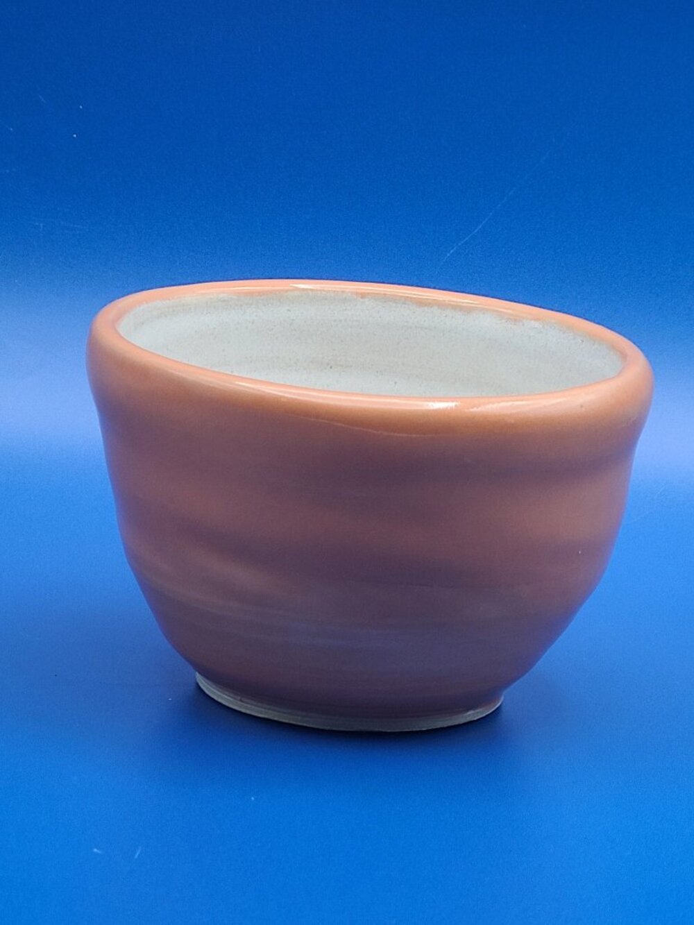 Vintage Small Handmade Studio Pottery Orange Planter or Pot